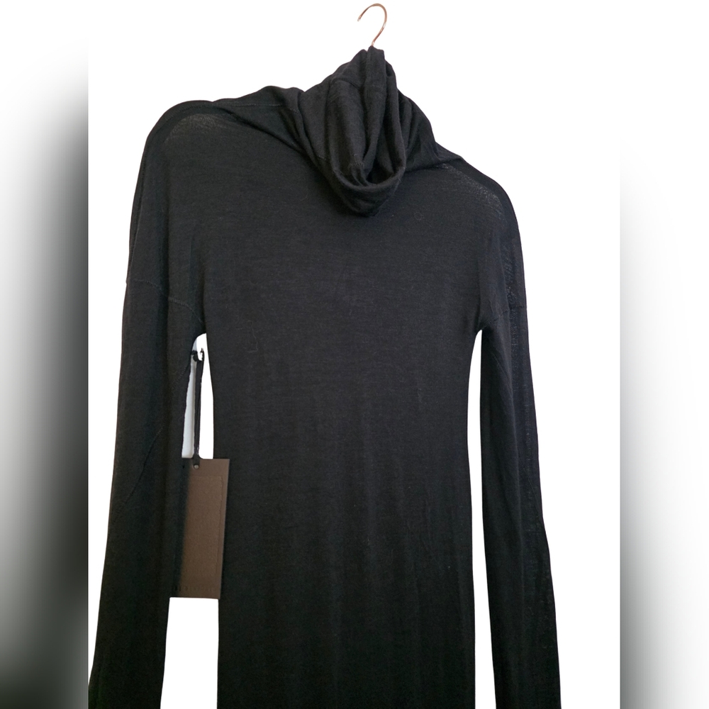 Isabel Benenato Black Funnel Neck Layering Piece Wool/Angora Blend NWT 40 US 6